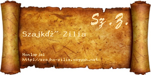 Szajkó Zilia névjegykártya
